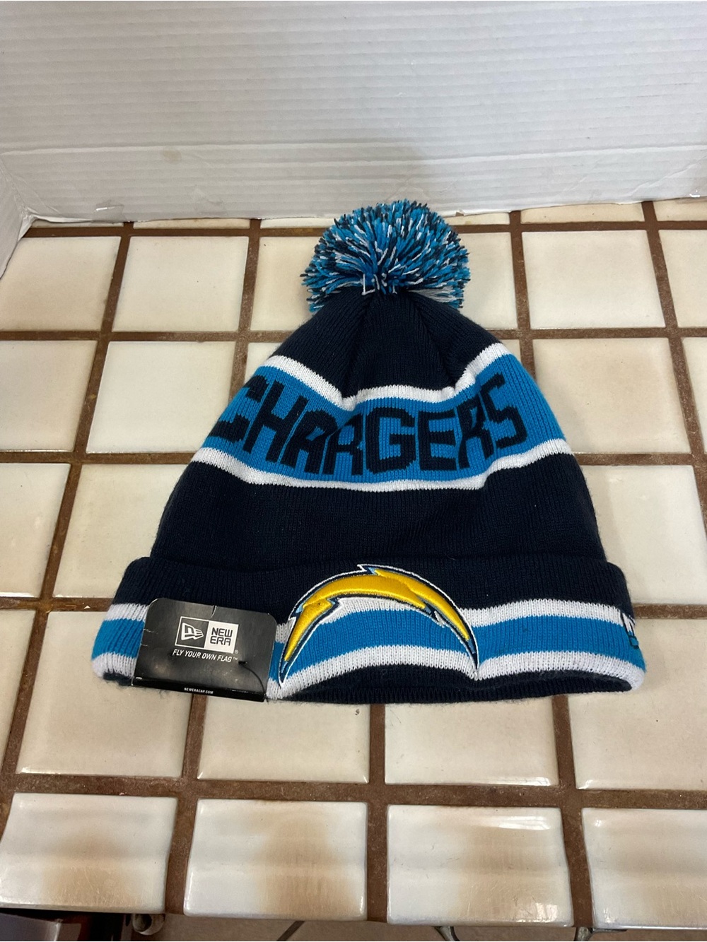 New Era Los Angeles Chargers Knit Pom Beanie - Navy/Blue